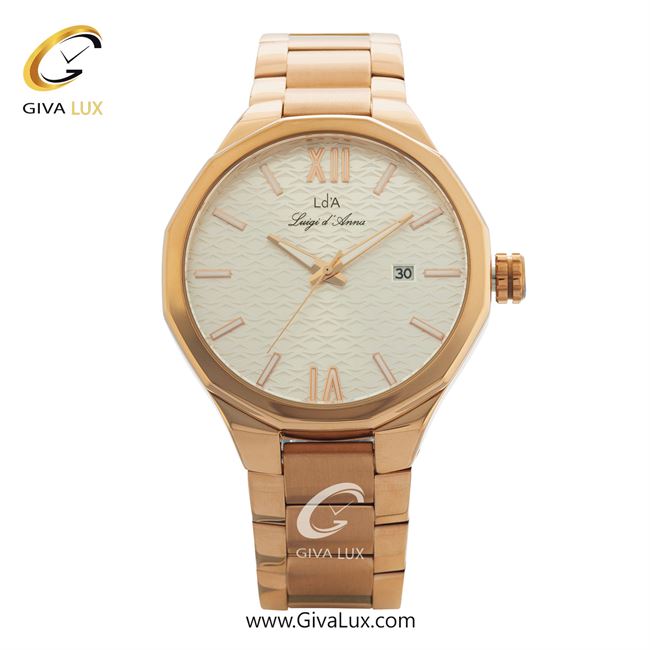 ساعت مچی اورجینال مردانه LdA | لوئیجی د آنا | Luigi d'Ana رزگلد | رزگلد| سفید| کد رفرنس 2375